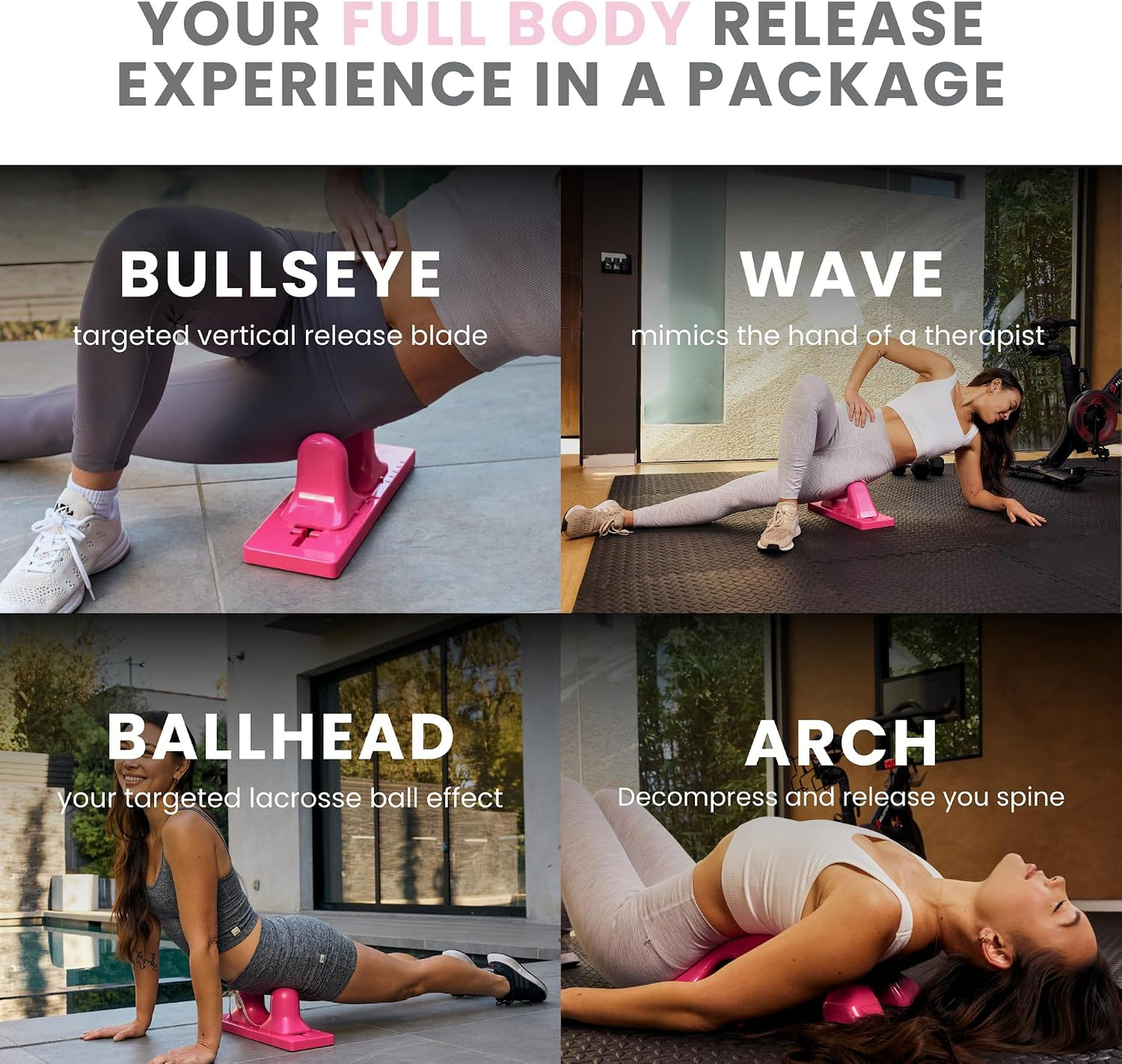 Thrival Arch Back Stretcher - Psoas Muscle Release Tool App for Hip Flexor, Back, Glute, Iliacus, and Neck - Spine Decompressor, Trigger Point, and Myofascial Release – Carbon Black