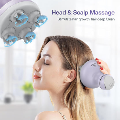 COMFIER Electric Scalp Massager, Waterproof Head Massager with Mutlti-Modes Vibration, Handheld Portable Head Scratcher for Hair Growth, Dog Cat Massager for Deep Clean and Stress Relax