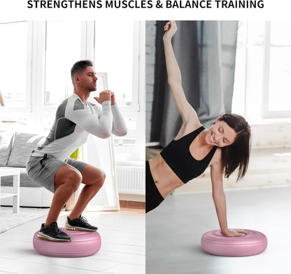 Inflated Wobble Cushion,Dyna Disc,Circular Non-slip Texture for Comfortable Sitting,Wiggle Seat to Improve Posture, Fitness, Stability for Sensory Kids Adults,Balance Seat with Pump for Core Strength