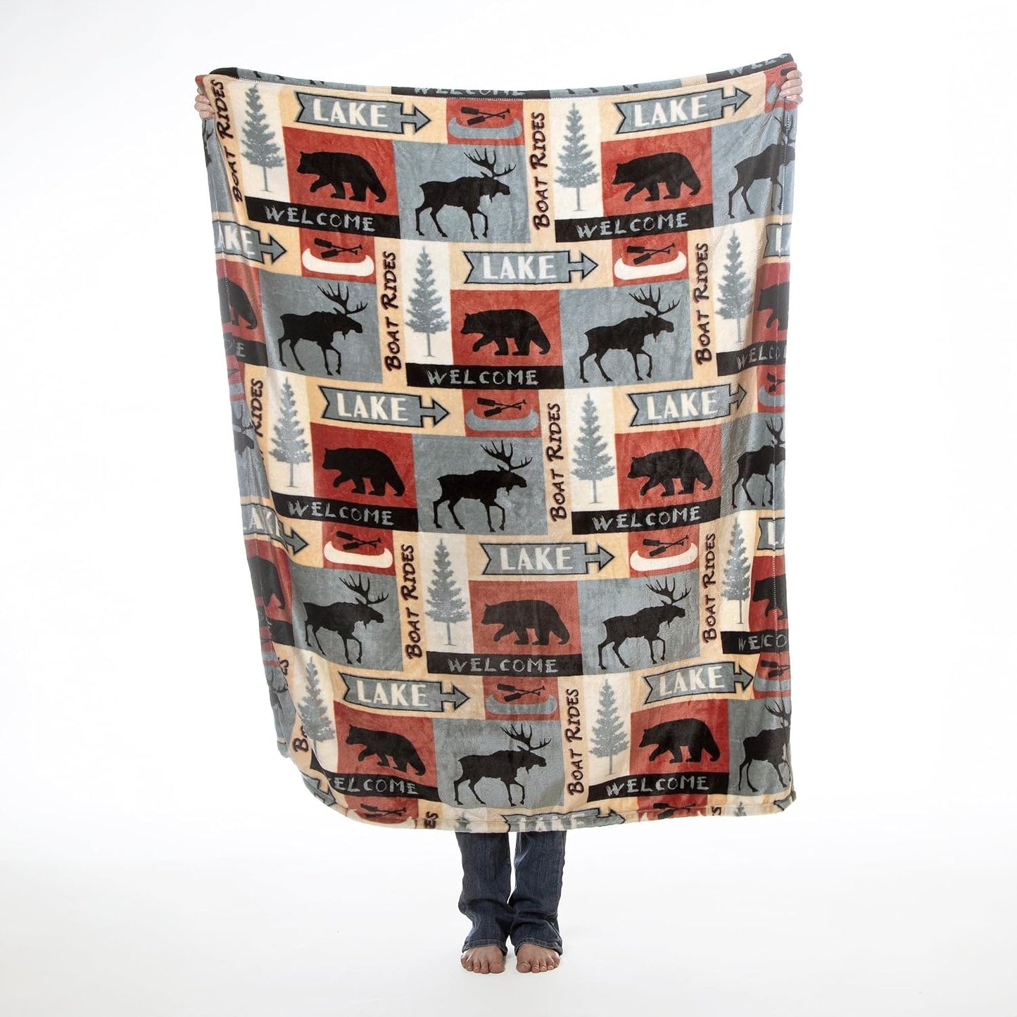 Carstens, Inc. Travel Blanket, Premium Compact 2-in-1 Airplane Blanket/Pillow, Open Sky Blue Aztec