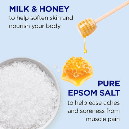 Dr. Teal's Epsom Salt Soaking Solution, Soften & Nourish with Milk and Honey, 48 Oz