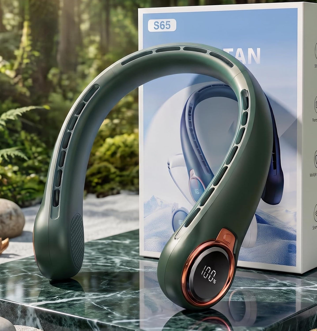 𝟐𝟎𝟐𝟔 𝐔𝐩𝐠𝐫𝐚𝐝𝐞 BNBZ Portable Neck Fan,6000mAh Rechargeable Wearable Fan with LED Display,4 Speeds,Up to 15H Runtime,Quiet 360° Airflow Hands-Free Personal Fan for Travel,Work,Gym &Outdoor Use