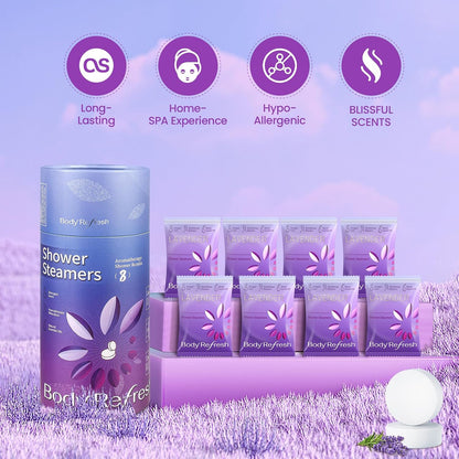 Shower Steamers Aromatherapy 8 Pack - Shower Bombs with Natural Essential Oils, Gifts for Women Mom Wife Men, Birthday Gifts for Women,Self Care, Relaxation, Home Spa, Travel Essentials