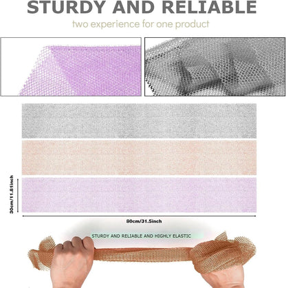 UJFQBH 3 Pieces African Bath Sponge African Net Long Net Bath Sponge Exfoliating Shower Body Scrubber Back Scrubber Skin Smoother,Great for Daily Use (Pink,Yellow,Purple)