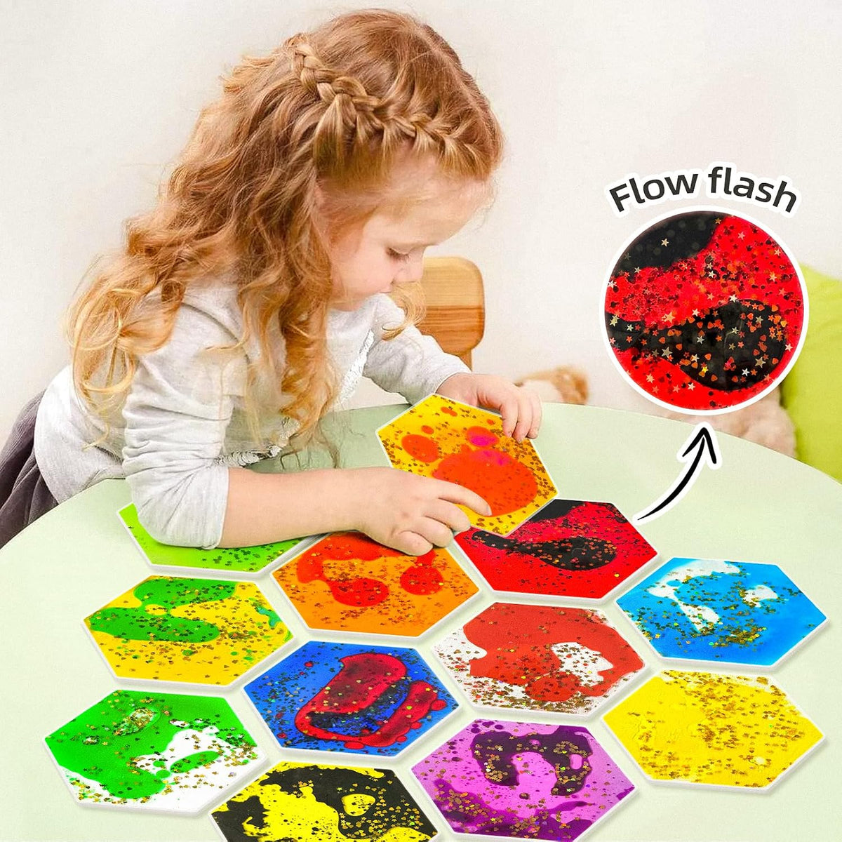 Onyoloy Sensory Soft Gel Liquid Toys - Hexagon Sensory Motion Fidget