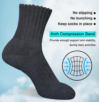suaskk Womens Cozy Solid Thick Cushioned Thermal Crew Boot Socks 4 Pairs | Soft and comfortable, Arch Support, Non-Slip, Sturdy and durable