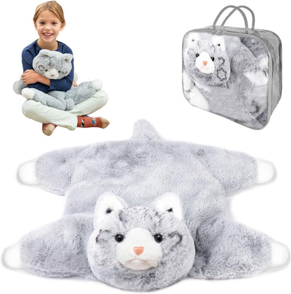 ODOXIA Weighted Lap Pad for Kids 5Lbs | Calming & Comforting | Cat Animal | Sensory Product | Blanket for Special Needs | Carrying Bag Included