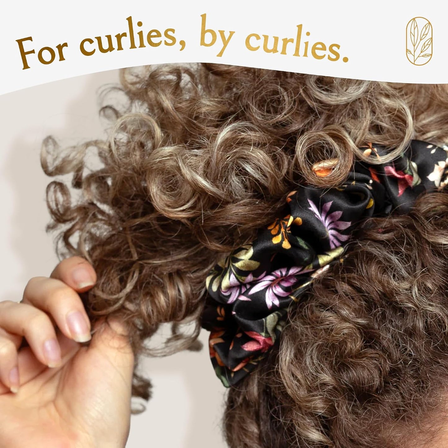 Silk Scrunchies for Women Ponytail Holders – Oversized Mulberry Silk Scrunchies – Extra Large No Damage Hair Ties for Curly, Thick, and Thin - Hair Accessories for Women – Black, XL By Curlfriend