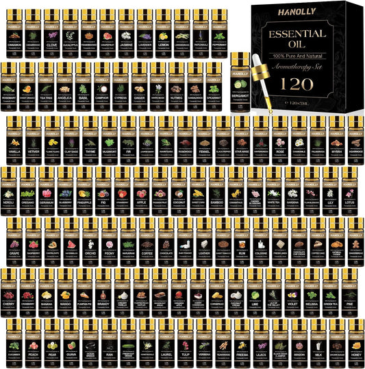 Essential Oils Set -120 Pcs Essential Aromatherapy Oil Kit for Diffuser