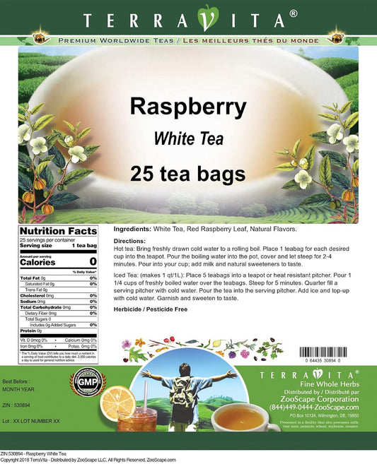 Raspberry White Tea (25 tea bags, ZIN: 530894)