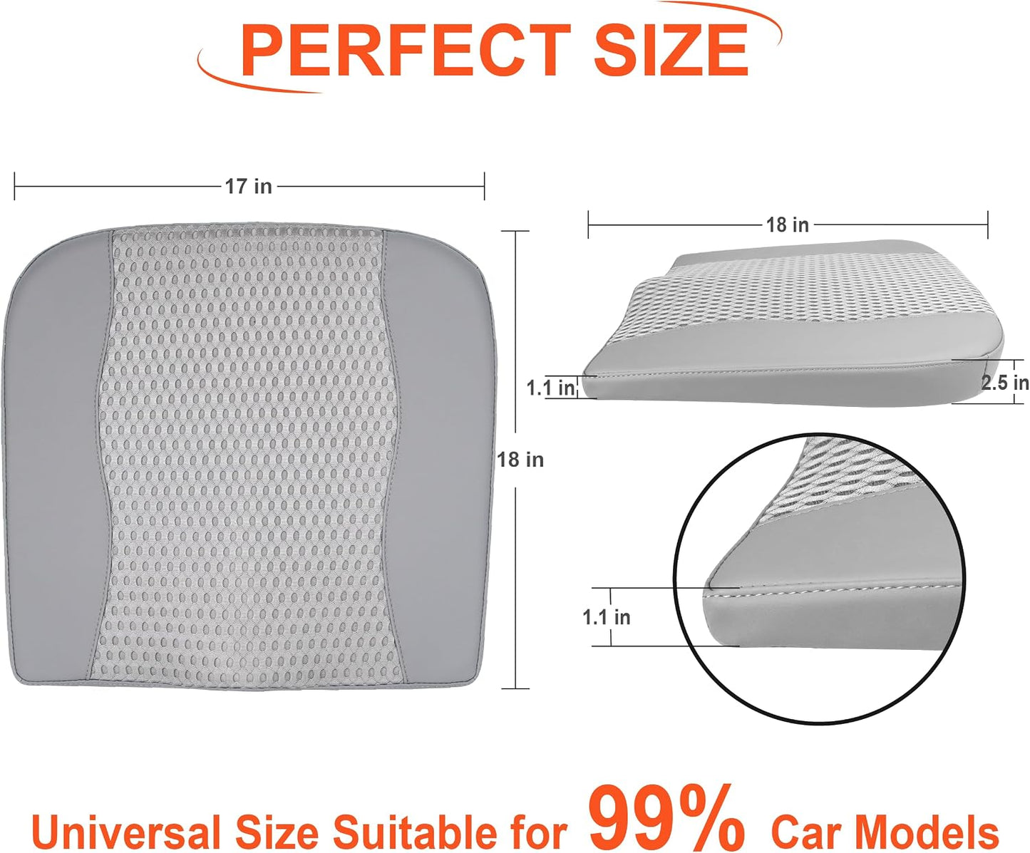 Lofty Aim Car Seat Cushion, Comfort Memory Foam Car Cushions for Driving - Sciatica & Lower Back Pain Relief, Driver Seat Pillow for Auto, Office Chair, Wheelchair - Black
