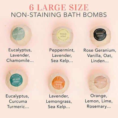 Bath Bombs Gift Set - USA Made with Organic & Natural Ingredients, Relaxing Spa Gifts for Women & Men