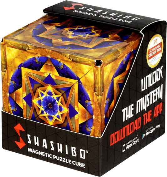 Shashibo Sensory Fidget Toy for Adults & Kids, Stress Relief Fidget Toy for Adults, Teens & Kids, Cool Fidget Toys for Desk, Classroom Must Have, Sensory Shape Shifting Cube, 100+ Possible Shapes - Colors B