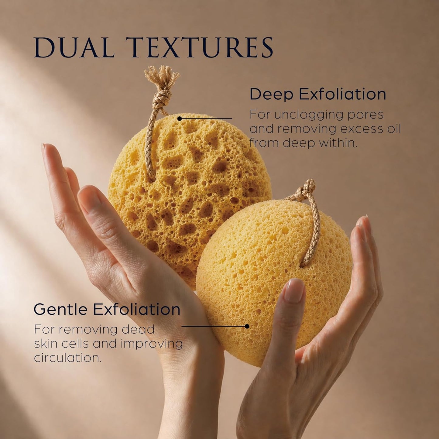 Spongentle Loofah Sponge for Shower and Bathing, Bath Sponge with Dual Texture, Shower Pouf for Gentle and Deep Exfoliation, Large Size Body Scrubber for Men & Women, PU Foam, 37% More Lather, 3 Pack