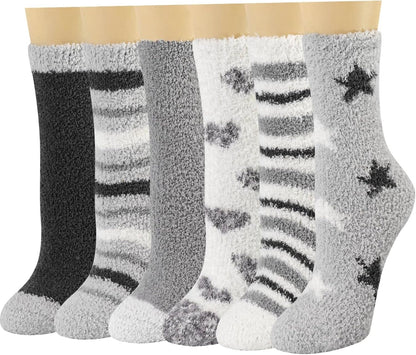 Plush Fuzzy Socks for Women Fluffy Cozy Slipper Socks Fall Thanksgiving Birthday Gifts for Her