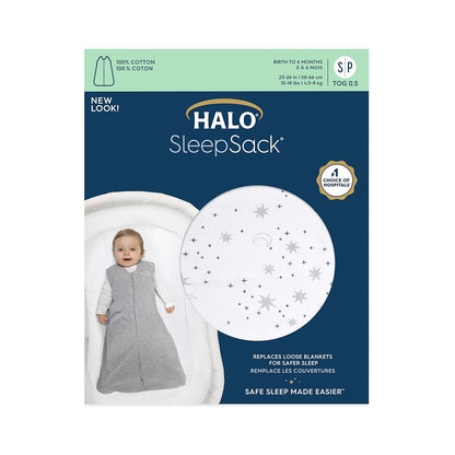 HALO SleepSack, 100% Cotton Wearable Blanket, Swaddle Transition Sleeping Bag, TOG 0.5, Ocean Life, Medium, 6-12 Months