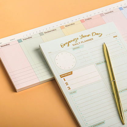 Oriday Weekly Calendar Planner Notepad Tear Off Pad (Rainbow) - Daily, Weekly Planning pads