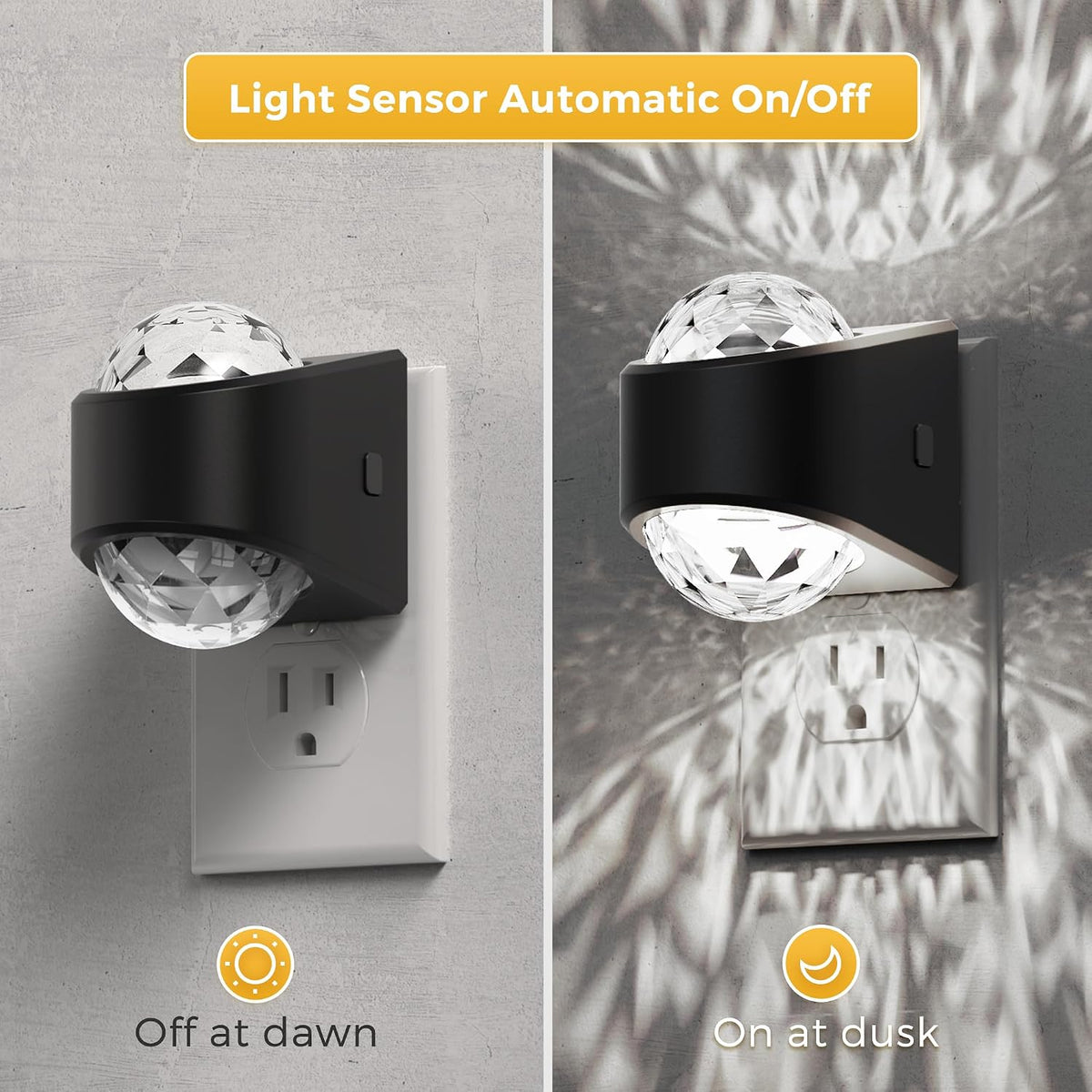 L LOHAS LED Night Light,Projector Night Light with Dusk to Dawn Sensor