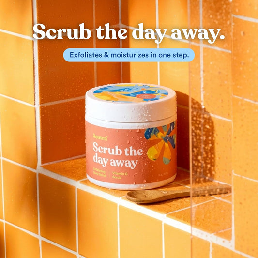 ASUTRA Dead Sea Salt Essential Oil Body Scrub Exfoliator (16 Ounce)