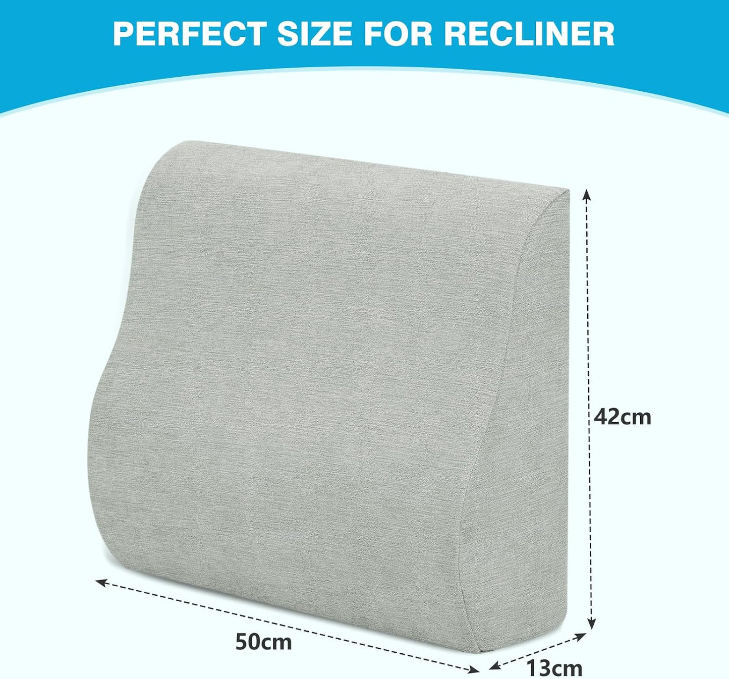 Back Support Pillow for Recliner Dual Layer Lumbar Support Pillow with Gel Memory Foam Ergonomic Orthopedic Couch Lumbar Cushions for Elderly Lower Back Pain Relief Washable Cover Brown