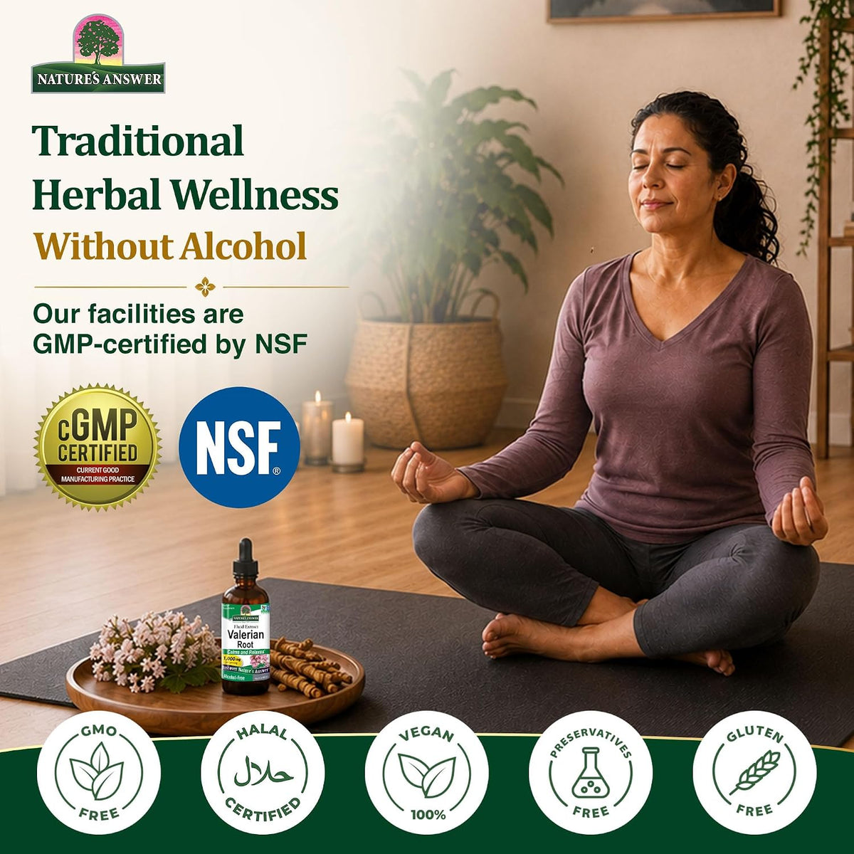 Natures Answer Valerian Root 1000 mg, 2 oz - Alcohol-Free Extract - Natural Sleep Aid - Stress Reliever - Promotes Restful Slumber