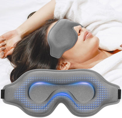 Sleep Eye Mask for Men Women, Lash Extensions 3D Sleeping Mask, Travel Blackout Night Blindfold Eye Shade Cover with Adjustable Strap (Black)
