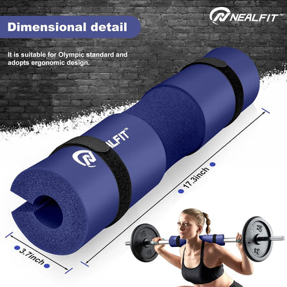 NEALFIT Barbell Pad Squat Pad for Squats—Squat Bar Pad—Great for Weightlifting,Lunges and Hip Thrusts—Foam Sponge Pad—Fit Standard and Olympic Bars Perfectly