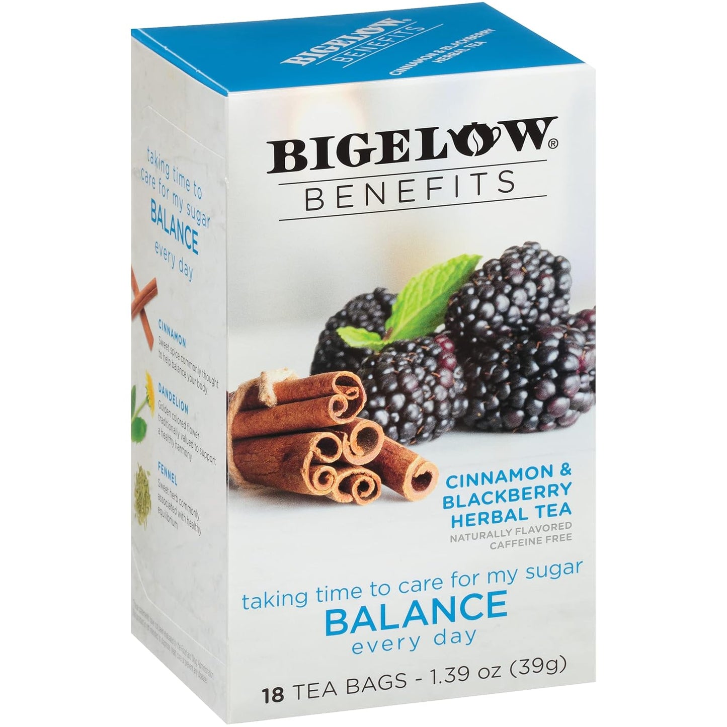 Bigelow Benefits Sleep Chamomile Lavender Herbal Tea, Caffeine Free, 18 Count (Pack of 6), 108 Total Tea Bags