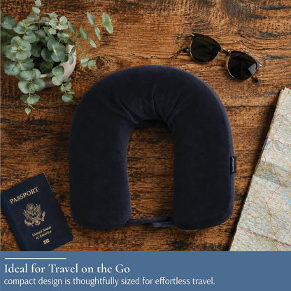 Brookstone Free Form Travel Pillow Lightweight Flexible Memory Foam Pillow