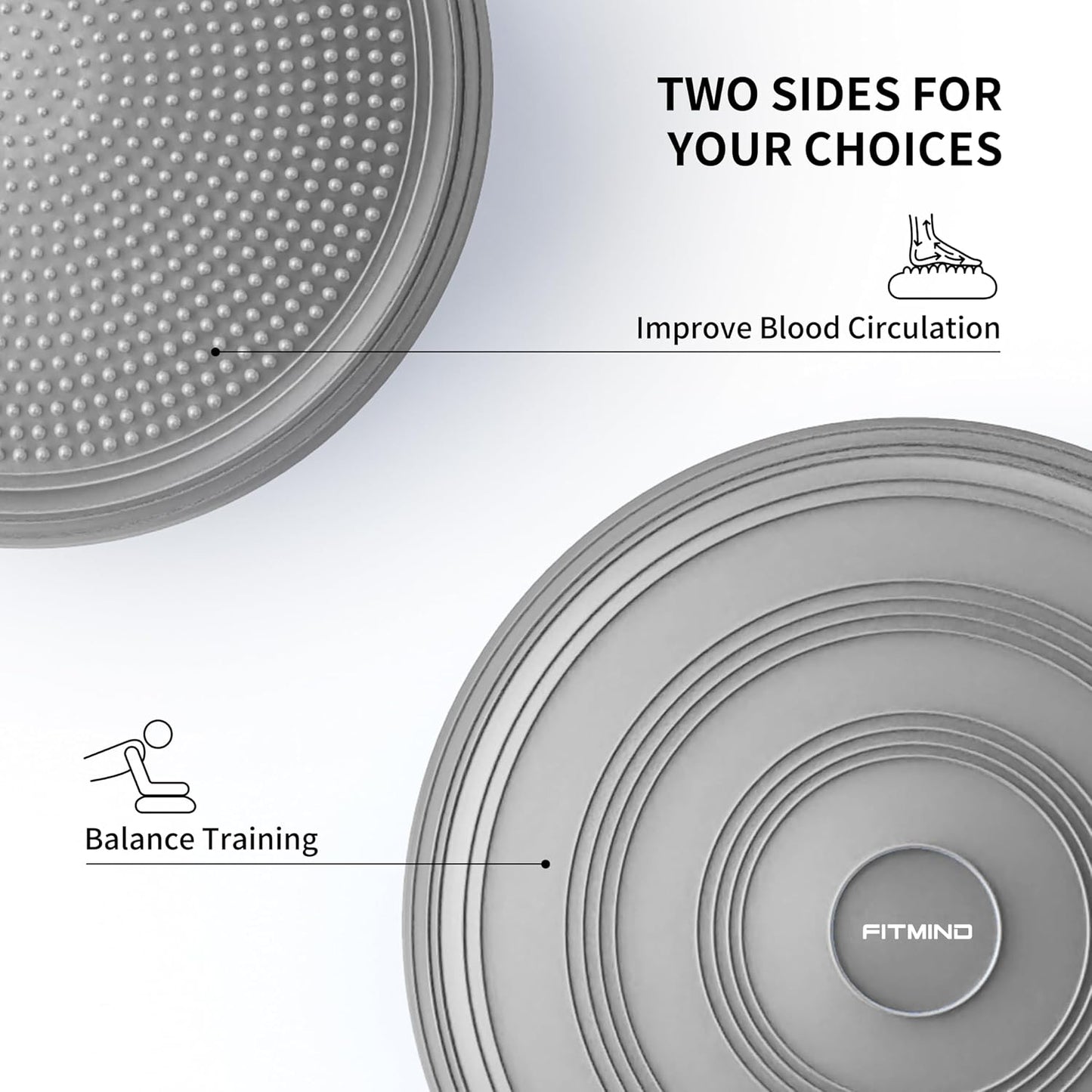 Inflated Wobble Cushion,Dyna Disc,Circular Non-slip Texture for Comfortable Sitting,Wiggle Seat to Improve Posture, Fitness, Stability for Sensory Kids Adults,Balance Seat with Pump for Core Strength