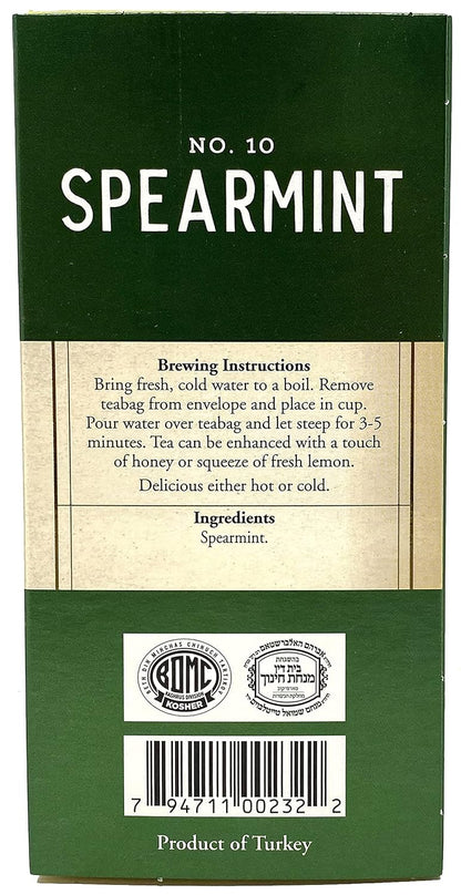 Galil Spearmint Tea – Caffeine-Free Herbal Tea, Certified Kosher Tea – Non-GMO Spearmint Teabags 20 Count, 60 Tea Sachets Total (Pack of 3)