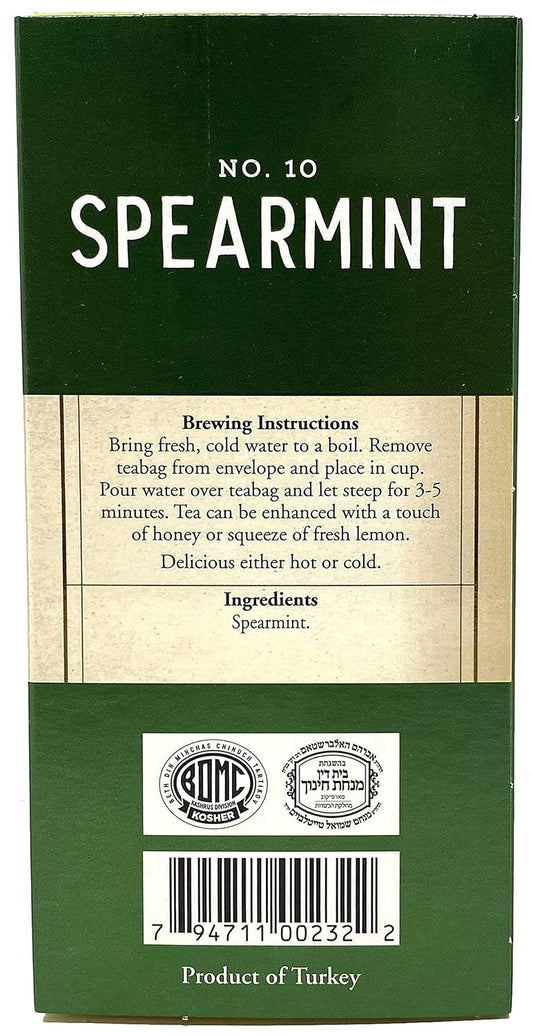 Galil Spearmint Tea – Caffeine-Free Herbal Tea, Certified Kosher Tea – Non-GMO Spearmint Teabags 20 Count, 60 Tea Sachets Total (Pack of 3)