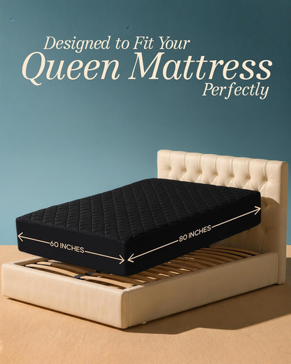 Quilted Fitted Mattress Pad, Queen Mattress Protector Topper with Deep Pocket Stretches up to 16 Inches, Machine Washable Mattress Cover by Utopia Bedding (White)
