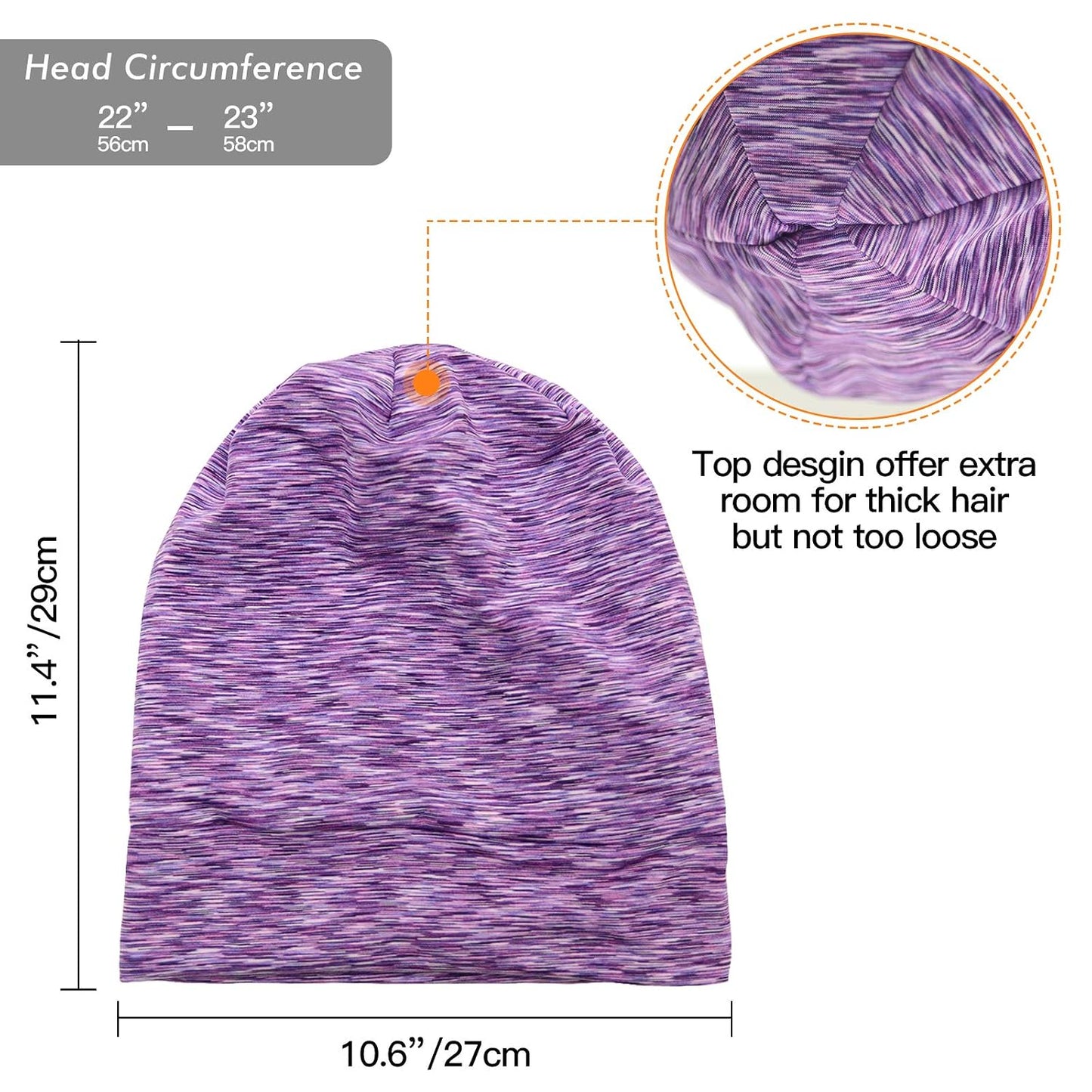 Silk Satin Lined Bonnet Sleep Cap - Adjustable Stay on All Night Hair Wrap Cover Slouchy Beanie for Curly Protection Women and Men Solid Black
