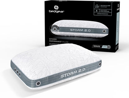 Bedgear Storm Performance Pillow, 1.0 Cooling Pillow for Side Sleepers, Medium Firm Support, Ver-Tex Cooling Cover, Air-X Mesh, Washable