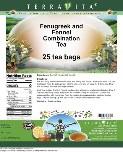 Fenugreek and Fennel Combination Tea (25 tea bags, ZIN: 513932)