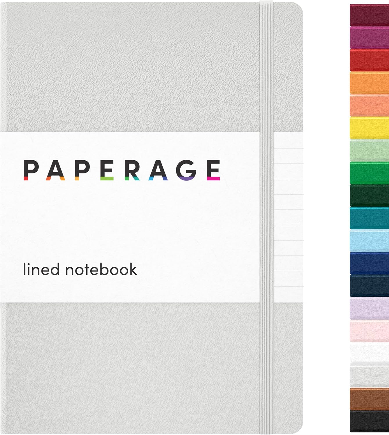 PAPERAGE Lined Journal Notebook, Hardcover Journal for Women & Men, 160 Pages, (5.6 in x 8 in), College Ruled Journaling Notebook for Work, School Supplies & Note Taking, (Black)