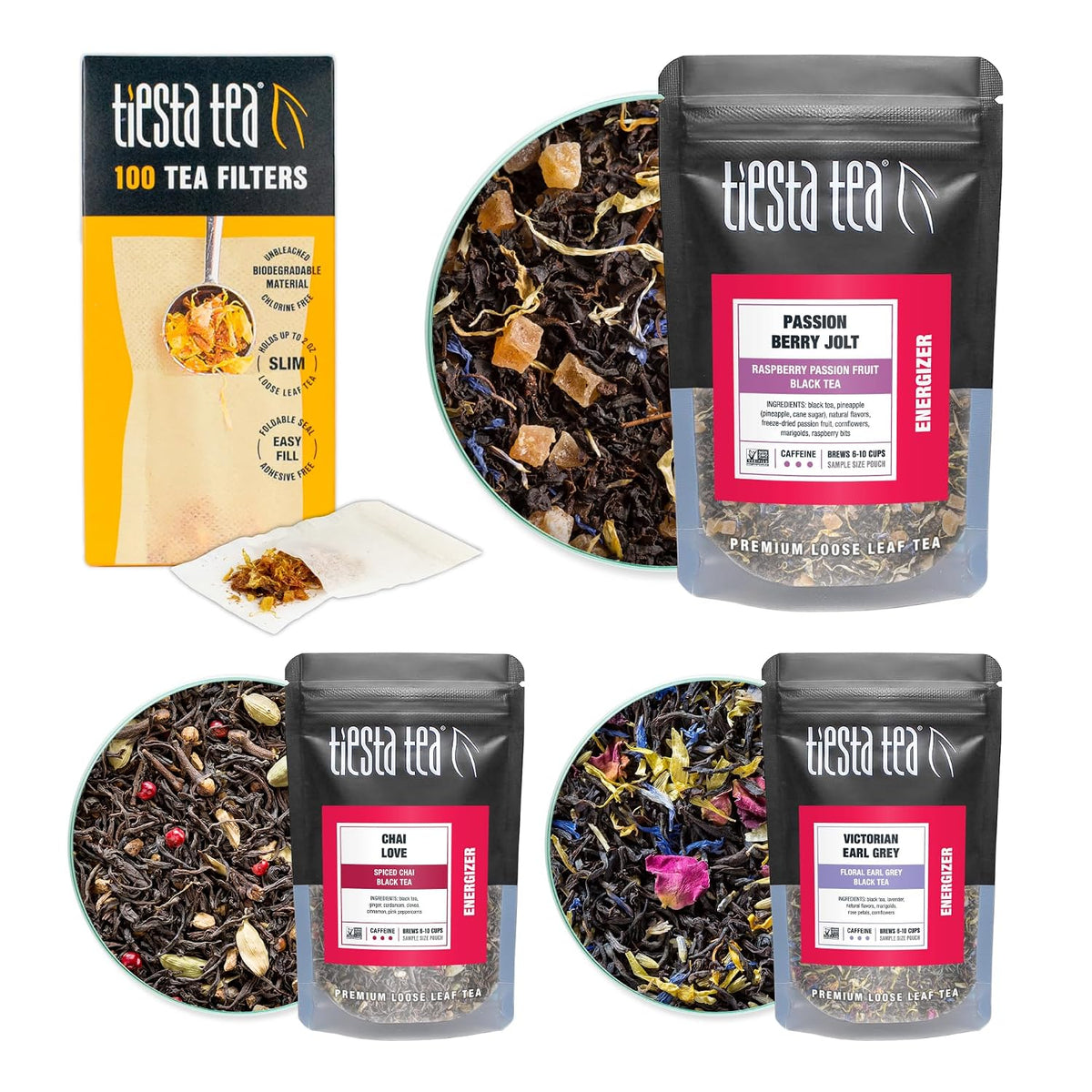 Tiesta Tea Premium Starter Loose Leaf Sampler Kit - Classic Tea Blends