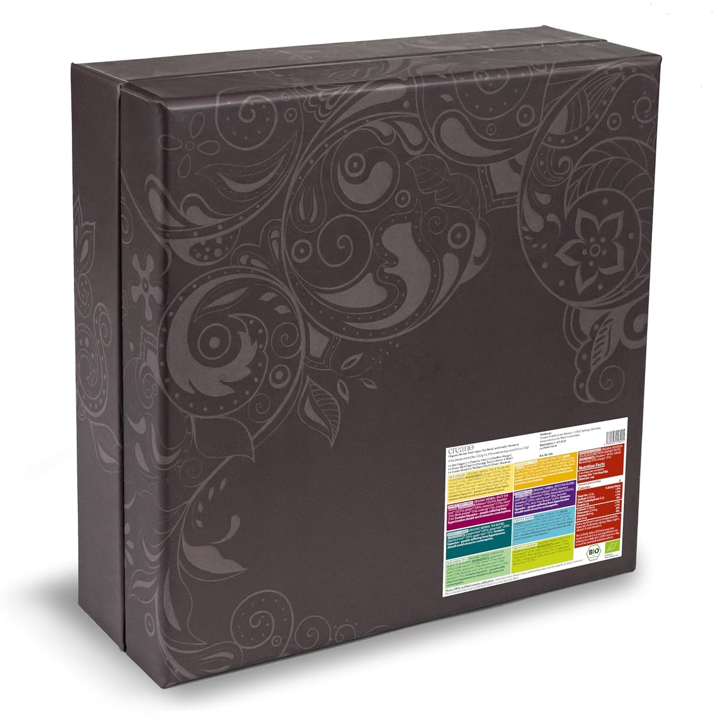Creano Organic Herbal Tea Sampler Gift Set - Tea Gift Box - 27 Organic Tea Bags in 9 Different Varieties 54 g