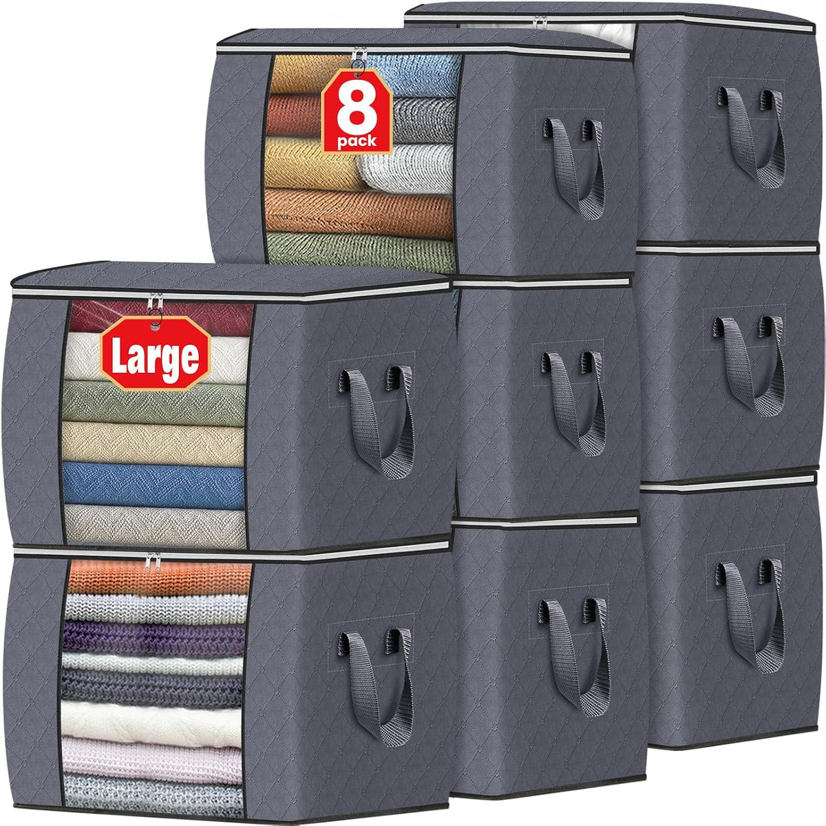 Fab totes Storage Bags for Clothes Blanket Storage Bins with Lids