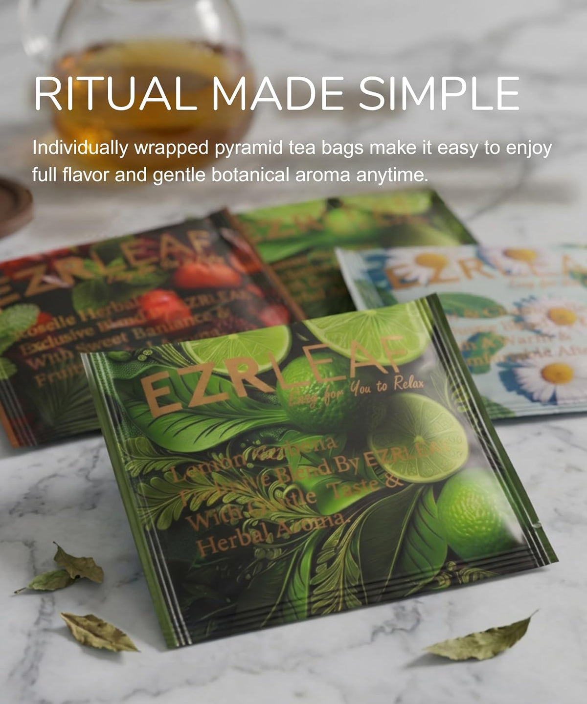 EZR LEAF Pura Herbal Tea Sampler - Caffeine-Free Tea Variety Gift Set