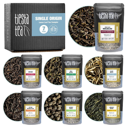 Tiesta Tea Single Origin Tea Sampler Dry Flight Set Tea 7 Pouches