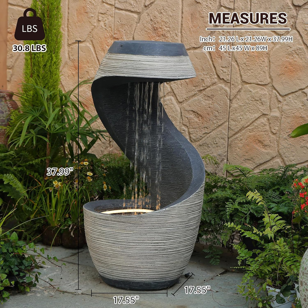Sunlinua Modern Indoor Tabletop Water Fountain for Office Decor
