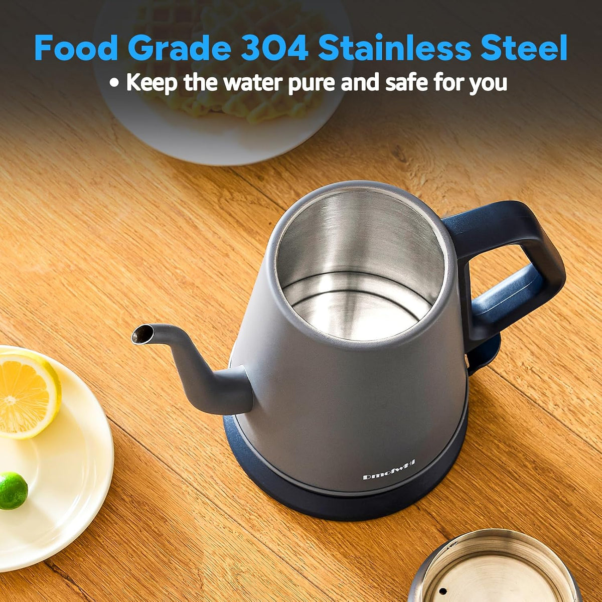 DmofwHi Gooseneck Electric Kettle(1.0L), 100% Stainless Steel BPA Free Classic Pour Over Coffee Kettle | Tea Kettle - Green