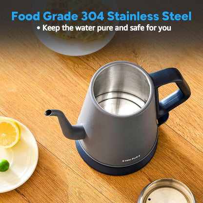 DmofwHi Gooseneck Electric Kettle(1.0L), 100% Stainless Steel BPA Free Classic Pour Over Coffee Kettle | Tea Kettle - Green