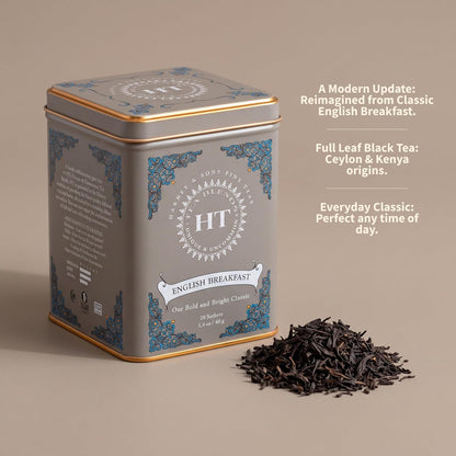 Harney & Sons HT English Breakfast Black Tea, 20 Sachets in Tin