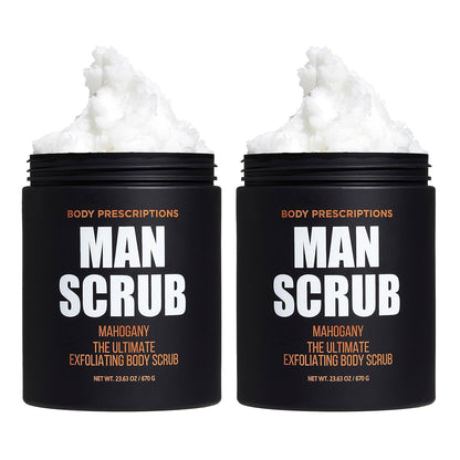Body Prescriptions Men’s Exfoliating Body Scrub – Ultimate Skin Cleansing Wash in Jar with Twist-Top Lid, For All Skin Types, 21 Ounce (Pack of 1), Cedarwood