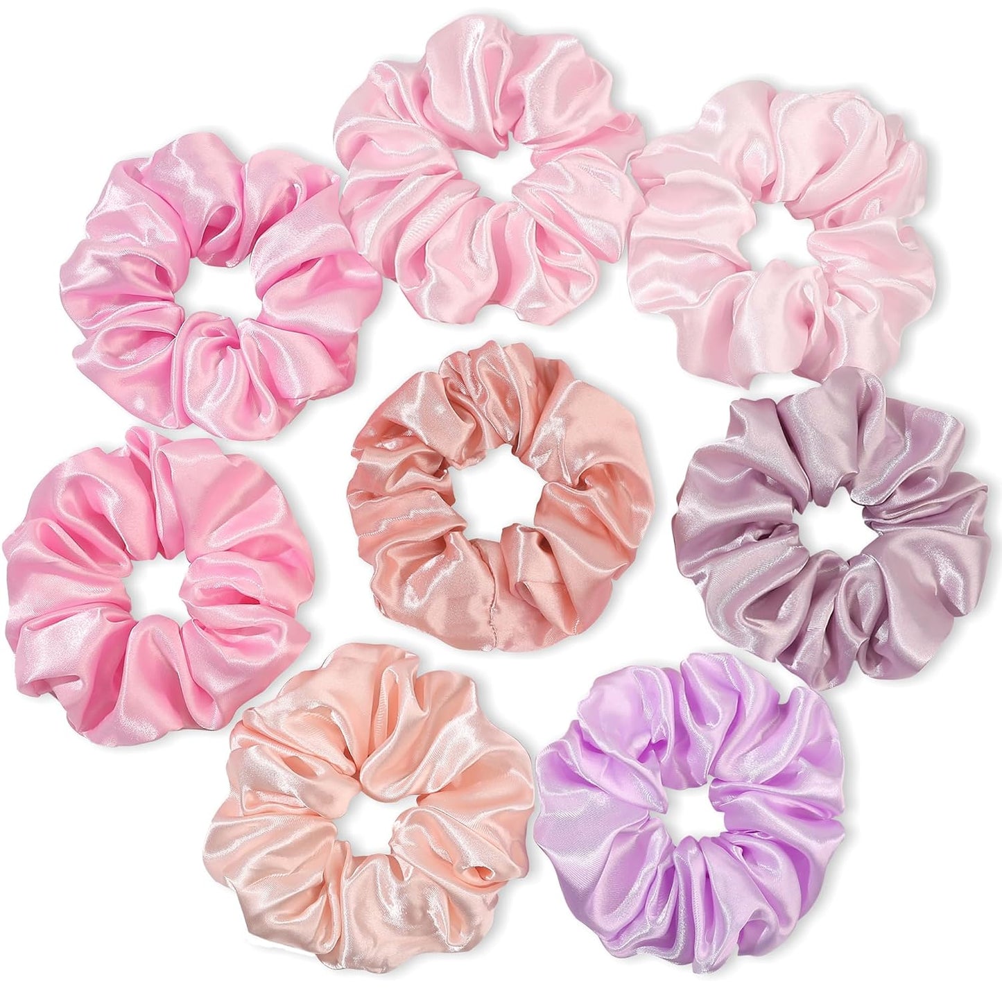 16 Pcs Scrunchies for Women - Black Satin Silk Scrunchies for Girls Hair Ties Elastics Bands Ponytail Holder Hair Accessories
