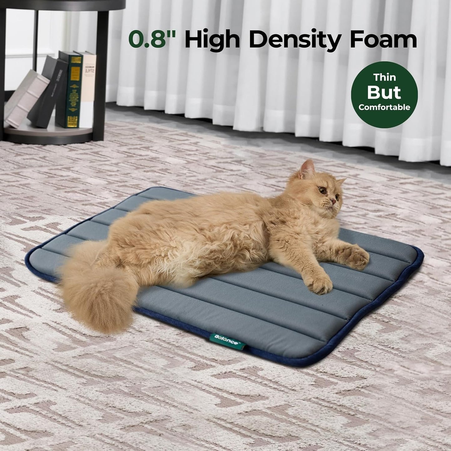 BALANCE Dog Crate Pad, Dog Foam Crate Mat Kennel Pad, Washable Water-Resistant Pet Bed Flat Dogs Cage Mat for Large Dogs