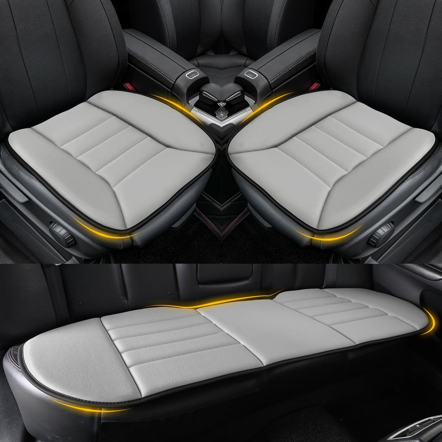 kingphenix Car Seat Cushion with 1.2inch Comfort Memory Foam, Seat Cushion for Car and Office Chair (Black)